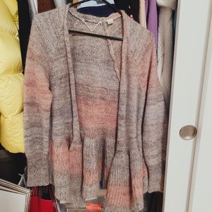 anthropologie cardigan pink/grey size M